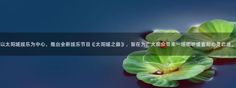 赢咖3平台注册：以太阳城娱乐为中心，推出全新娱乐节目《太阳城之巅》，旨在为广大观